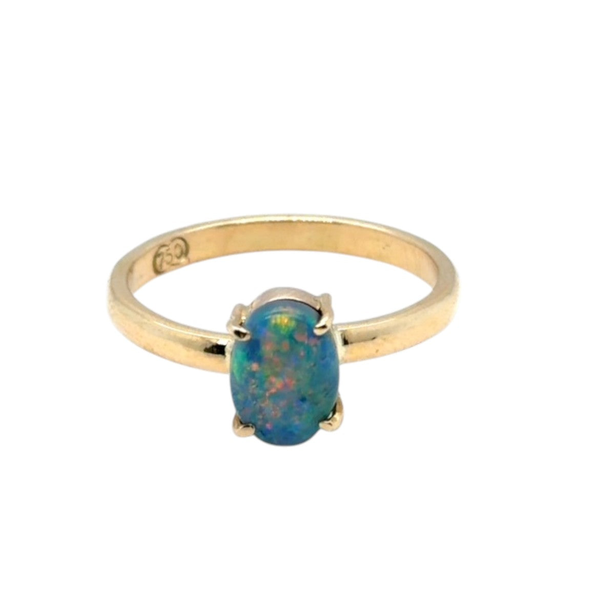 18ct Gold Black Opal Ring (blkr113)