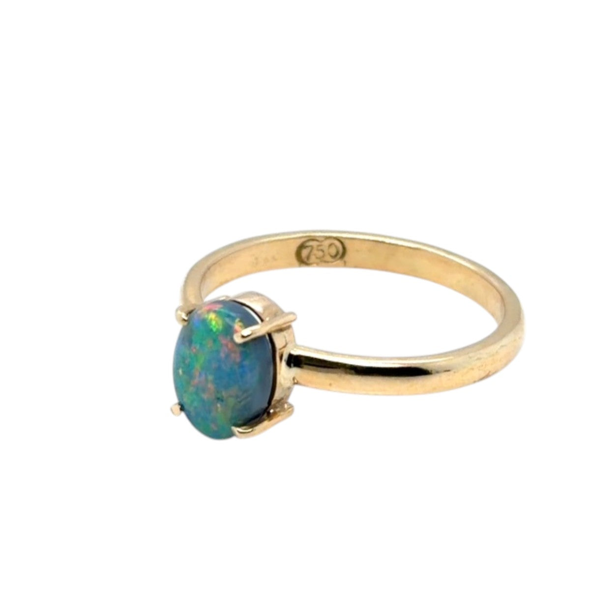 18ct Gold Black Opal Ring (blkr113)