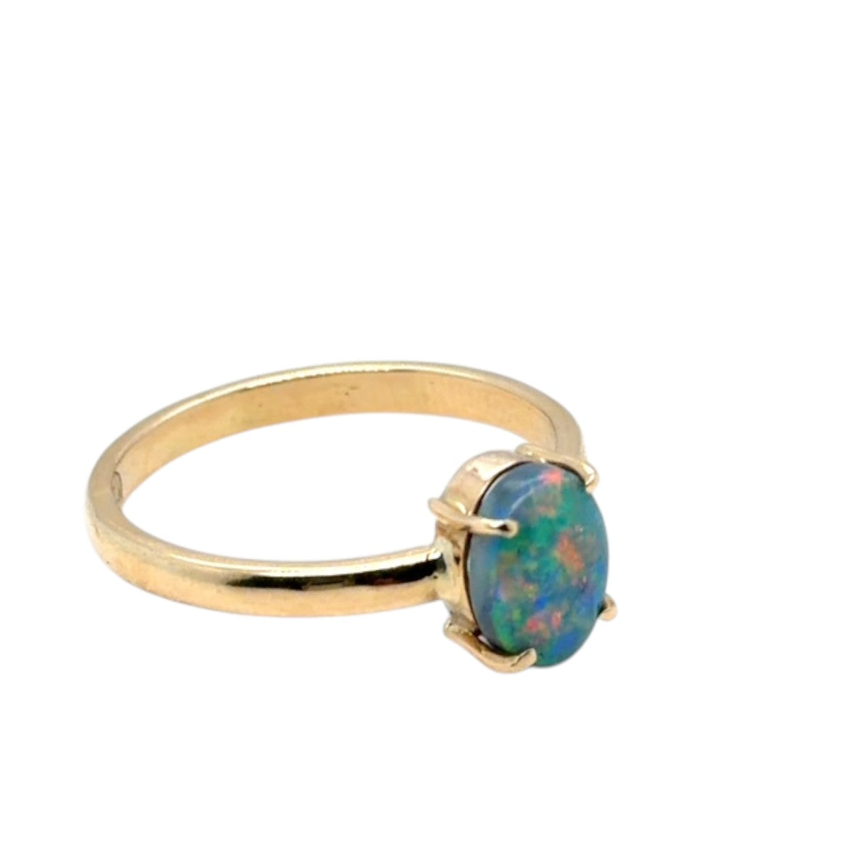 18ct Gold Black Opal Ring (blkr113)