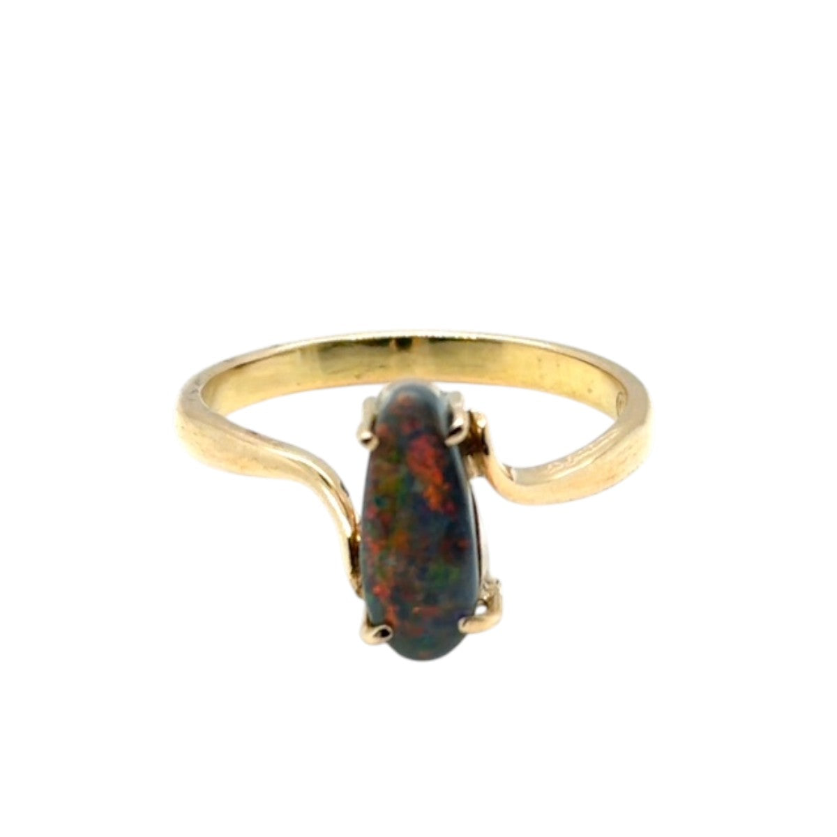 18ct Gold Black Opal Ring (blkr112)