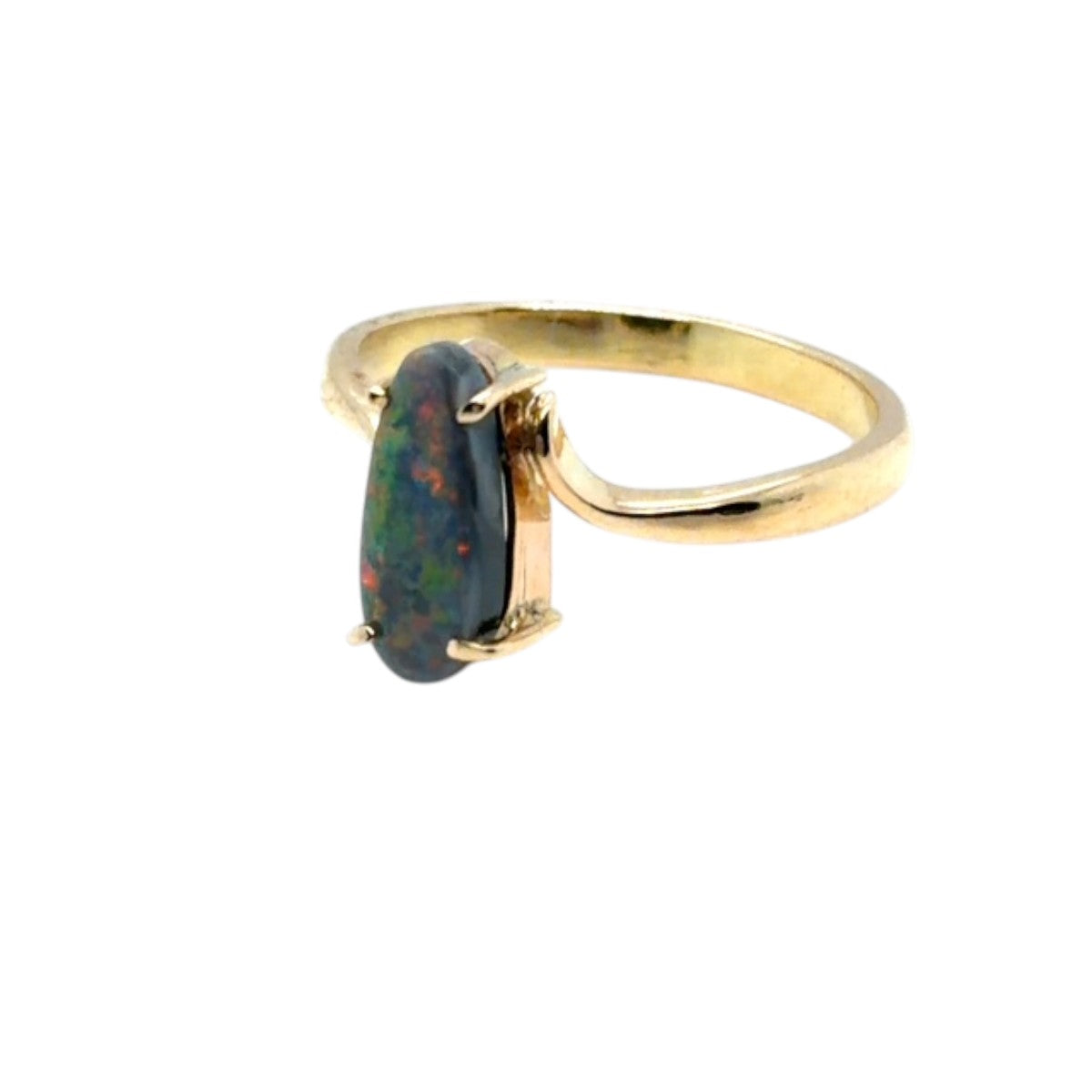 18ct Gold Black Opal Ring (blkr112)