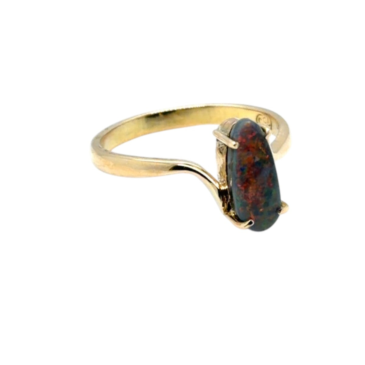 18ct Gold Black Opal Ring (blkr112)