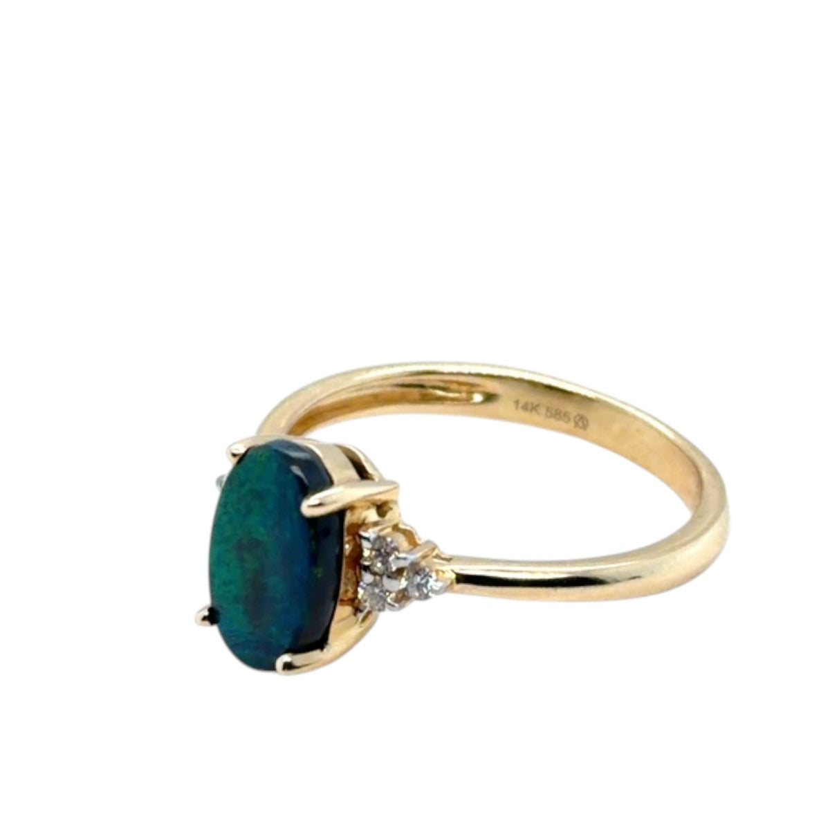 14ct Gold Black Opal Ring (blkr115)