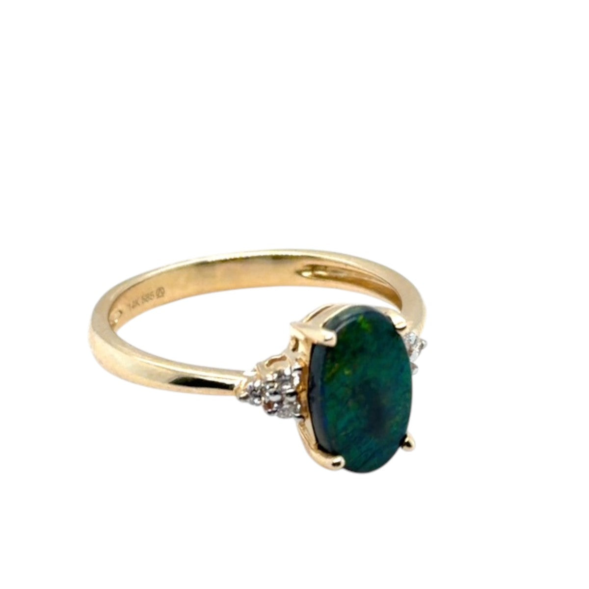 14ct Gold Black Opal Ring (blkr115)