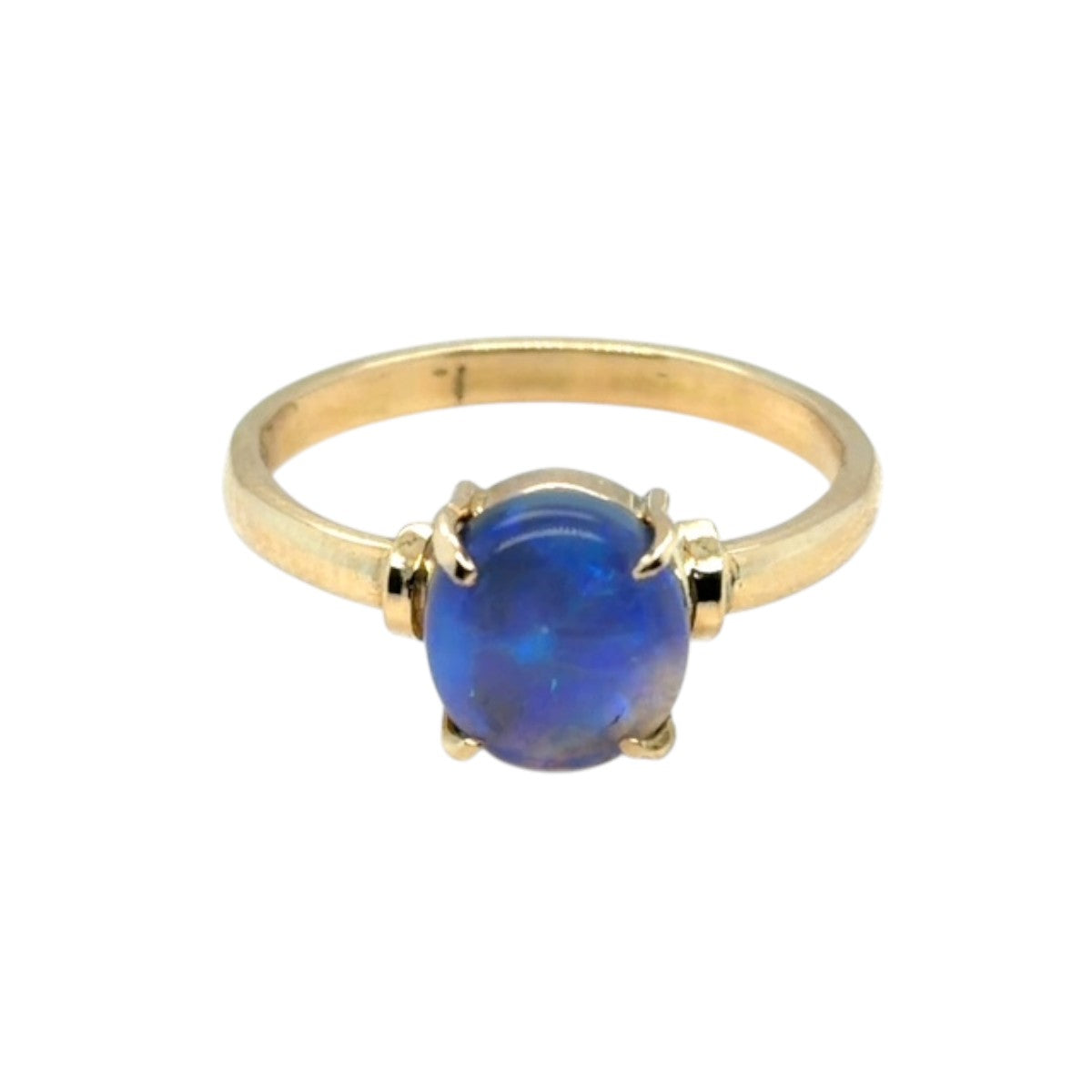 18ct Gold Black Opal Ring (blkr114)