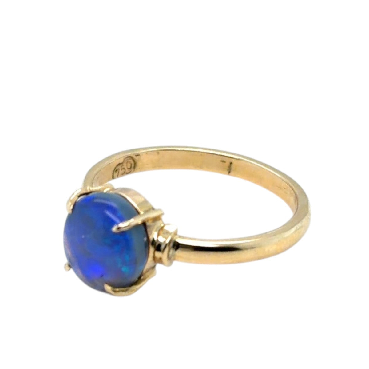 18ct Gold Black Opal Ring (blkr114)