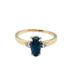 14ct Gold Black Opal Ring (blkr116)