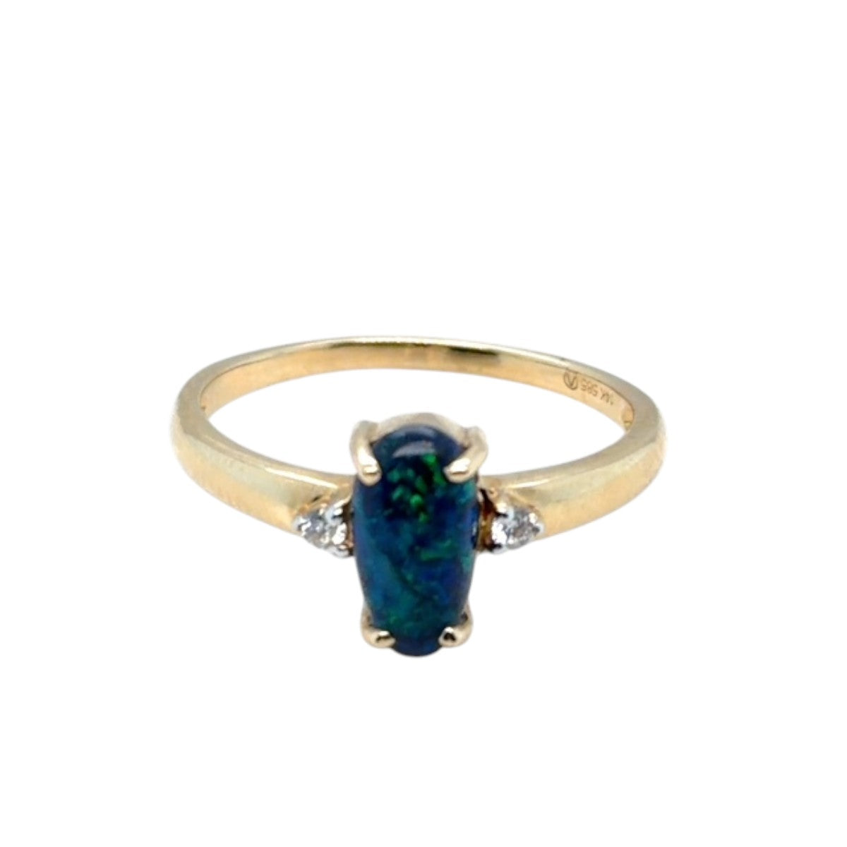 14ct Gold Black Opal Ring (blkr116)