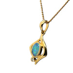18ct Gold Solid Opal Pendant (sp1051)