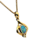 18ct Gold Solid Opal Pendant (sp1051)