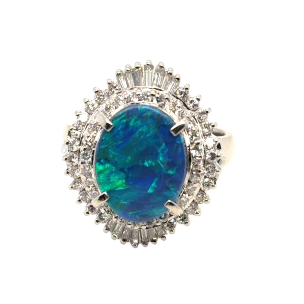 Platinum Solid Opal Ring (sr118)