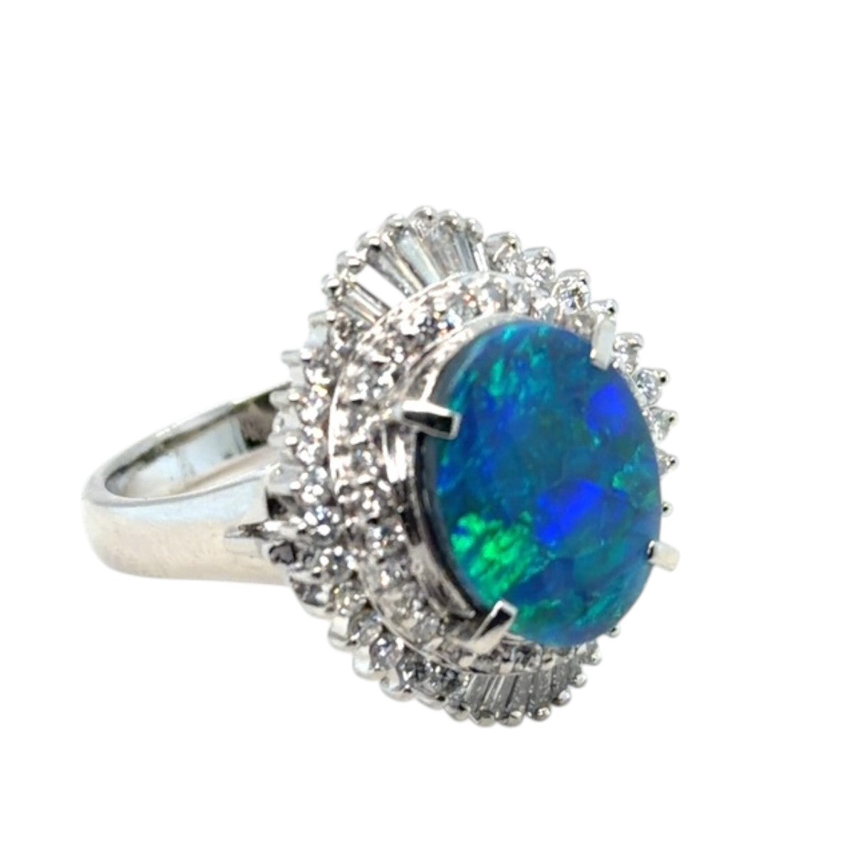 Platinum Solid Opal Ring (sr118)
