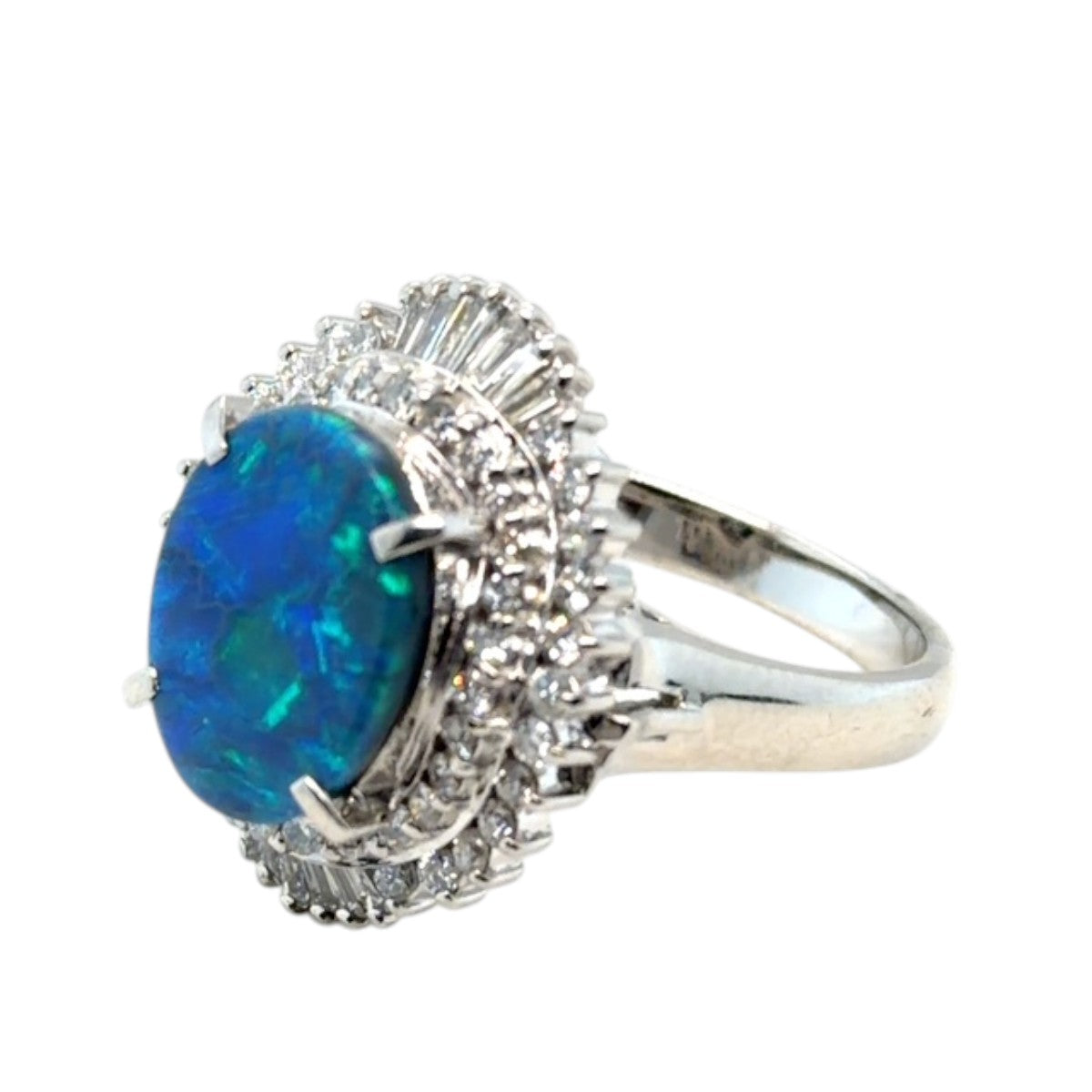 Platinum Solid Opal Ring (sr118)