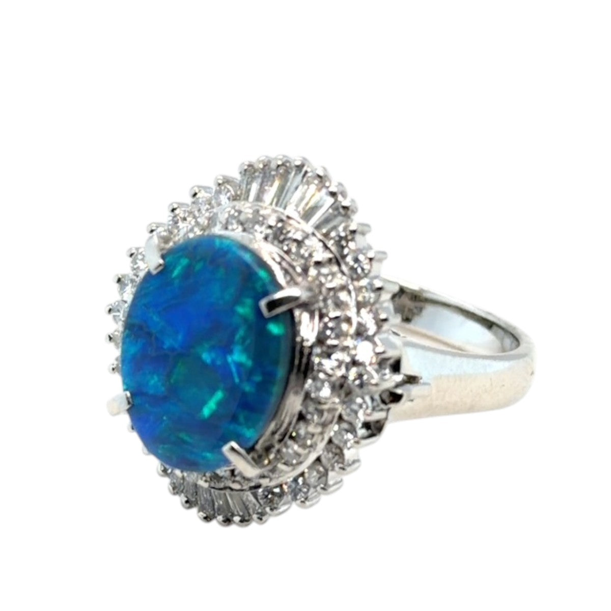 Platinum Solid Opal Ring (sr118)