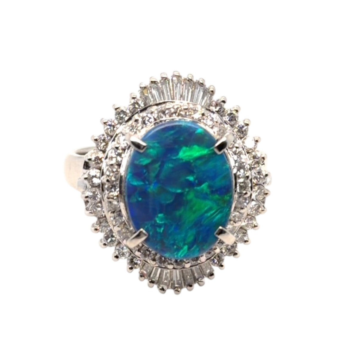 Platinum Solid Opal Ring (sr118)
