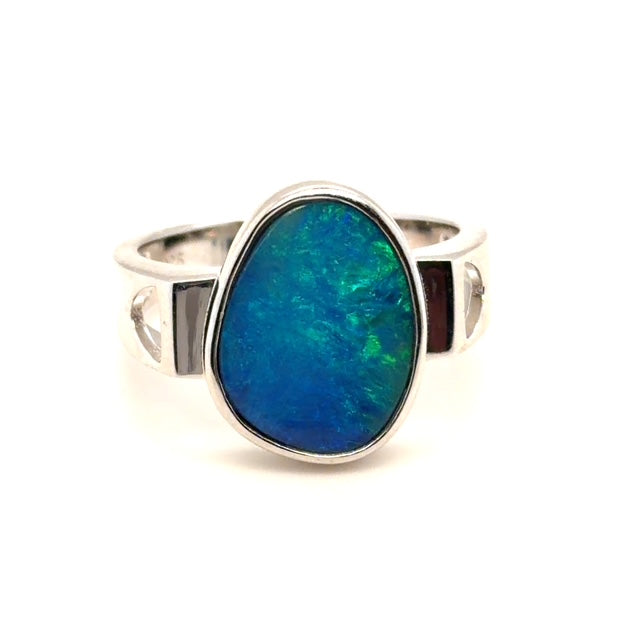 Sterling Silver Doublet Opal Ring (DR300)
