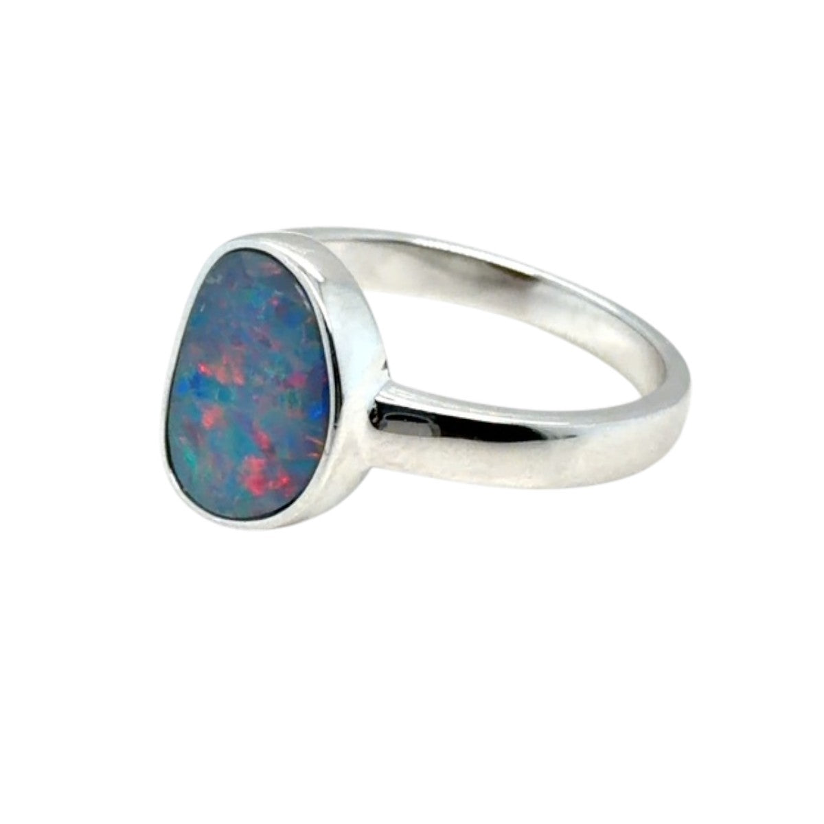 Sterling Silver Doublet Opal Ring (dr303)