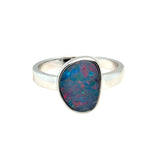 Sterling Silver Doublet Opal Ring (dr303)