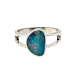 Sterling Silver Doublet Opal Ring (dr306)