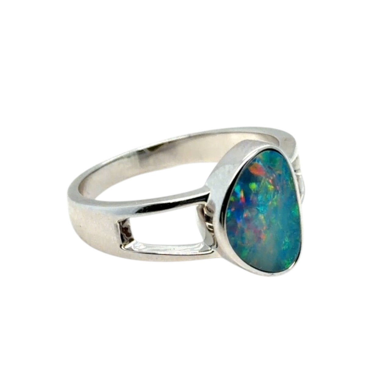 Sterling Silver Doublet Opal Ring (dr306)