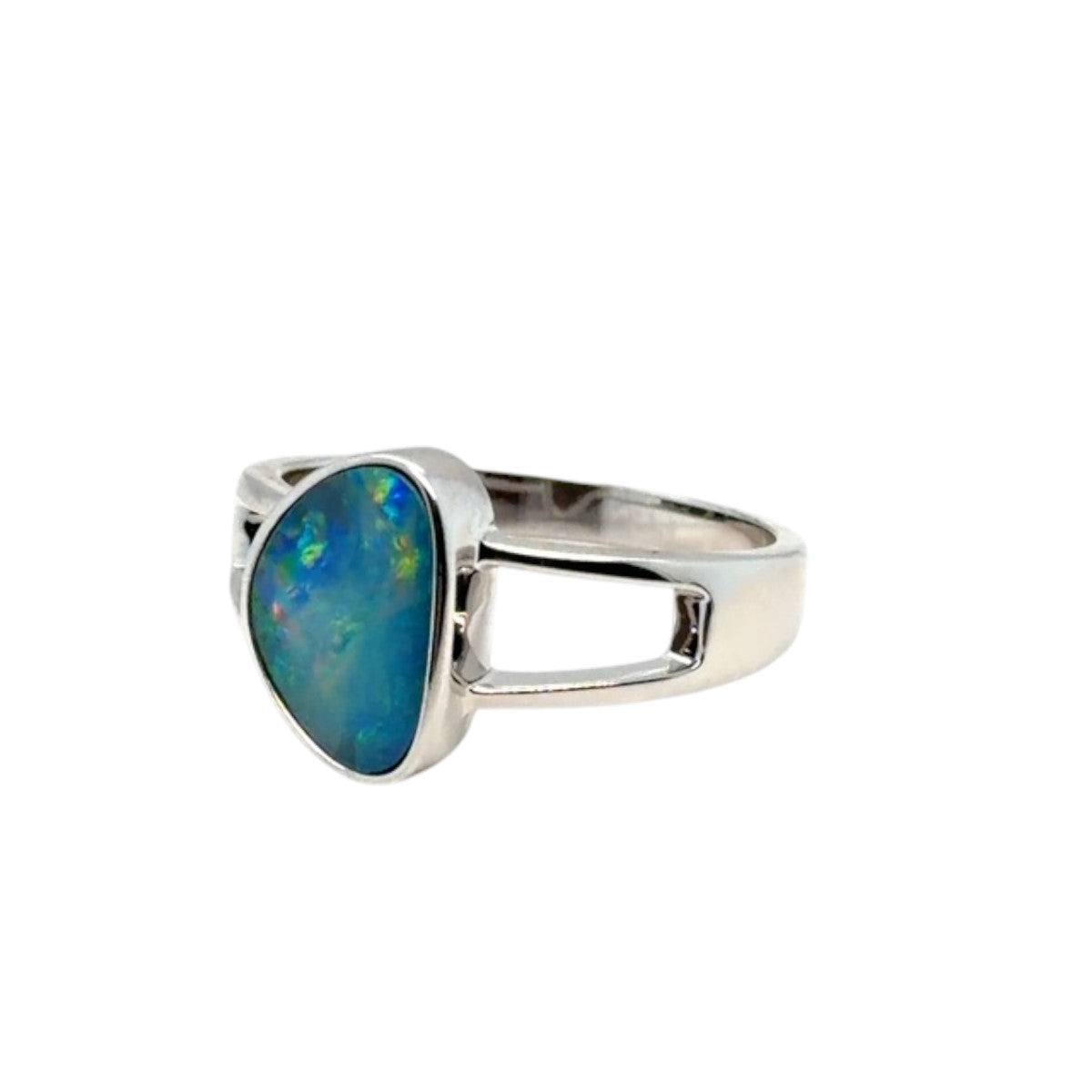 Sterling Silver Doublet Opal Ring (dr306)