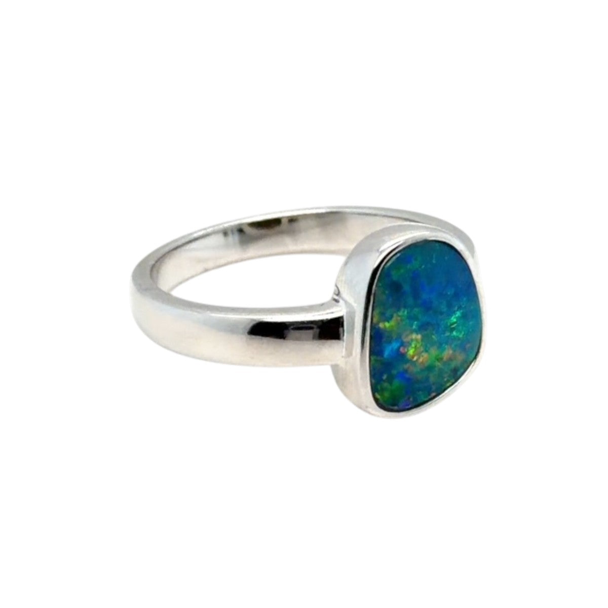 Sterling Silver Doublet Opal Ring (dr305)
