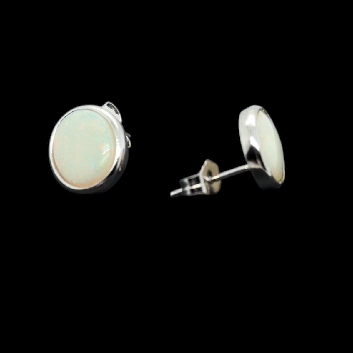 Sterling Silver Solid Opal Earrings (ssse9)