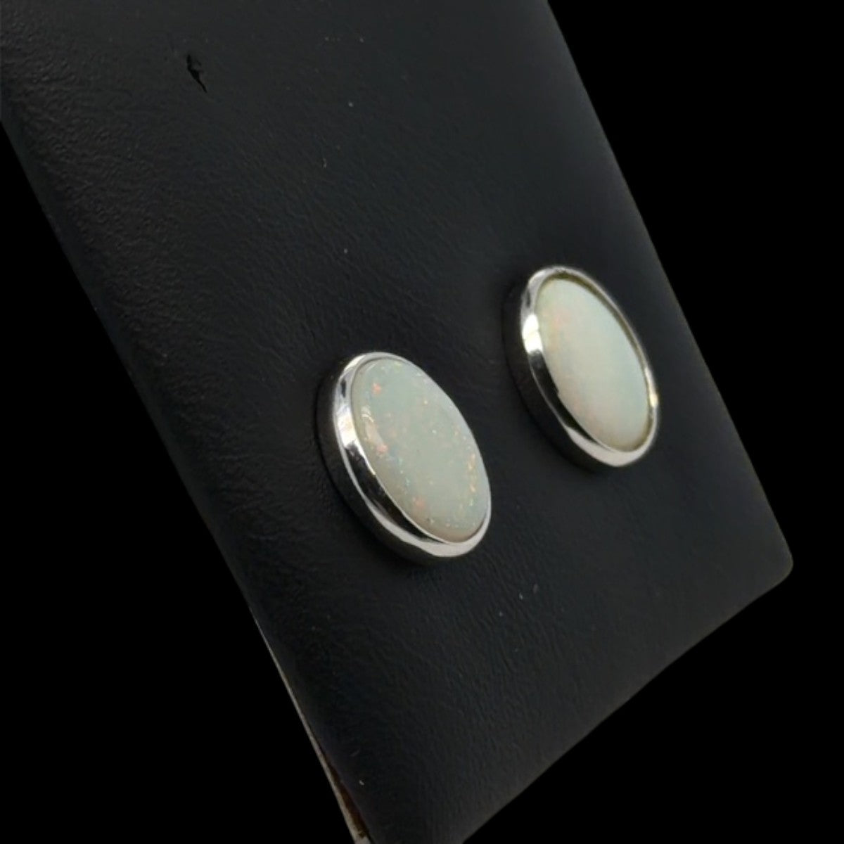 Sterling Silver Solid Opal Earrings (ssse9)