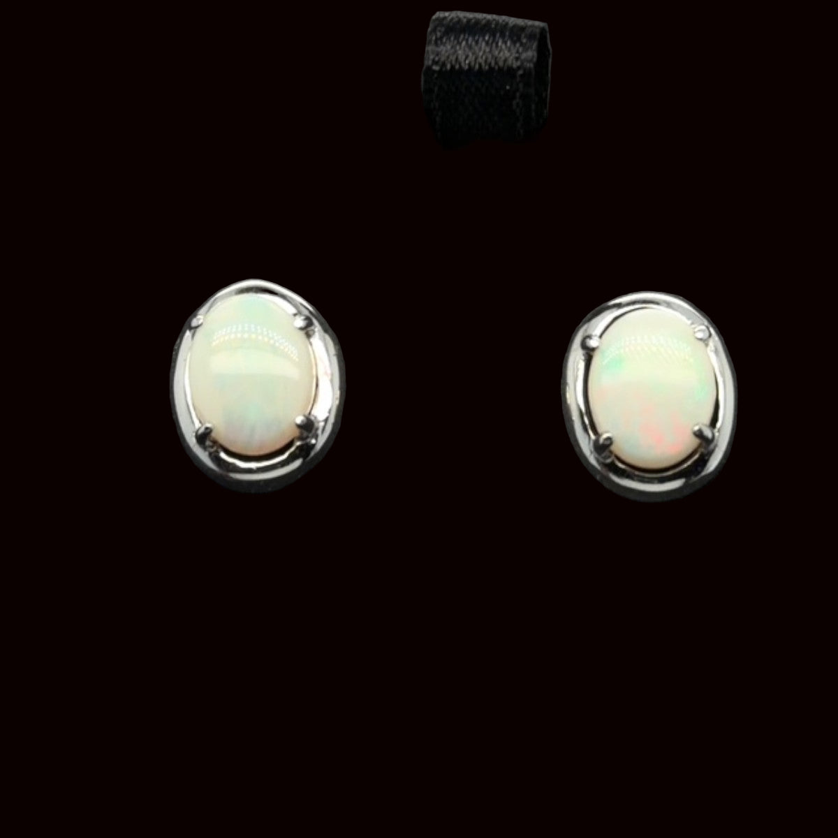 Sterling Silver Solid Opal Earrings (ssse97)