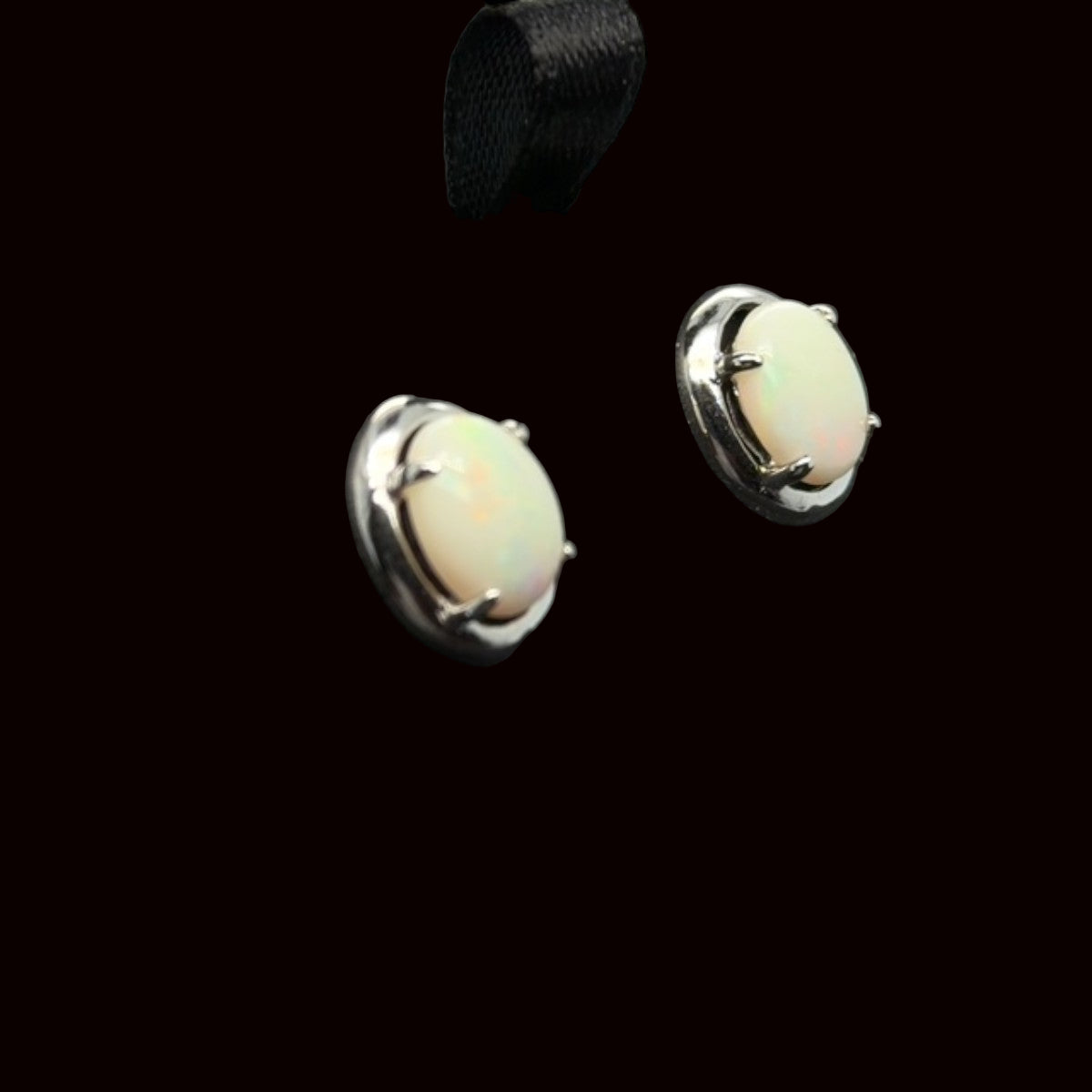 Sterling Silver Solid Opal Earrings (ssse97)