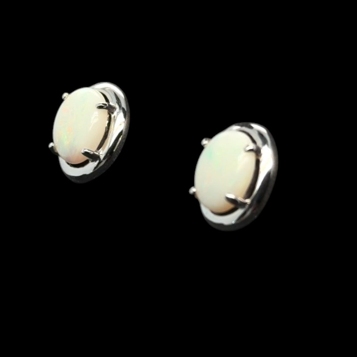 Sterling Silver Solid Opal Earrings (ssse97)