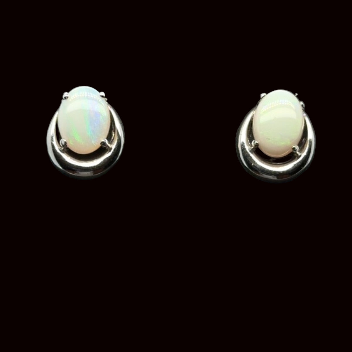 Sterling Silver Solid  Opal Earrings (ssse100)