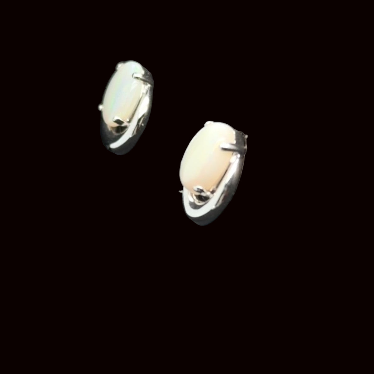 Sterling Silver Solid  Opal Earrings (ssse100)