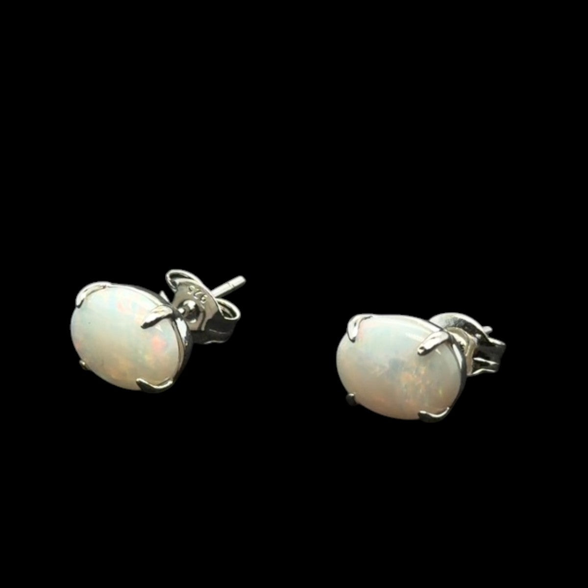 Sterling Silver Solid Opal Earrings (ssse98)