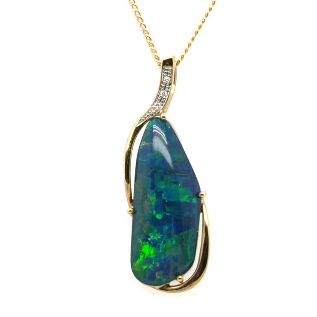 9ct Yellow Gold Triplet Opal Pendant (GTP0654)