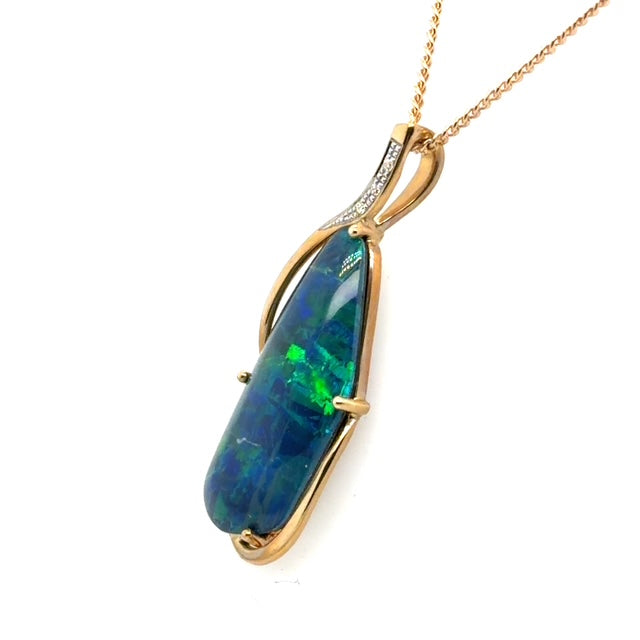 9ct Yellow Gold Triplet Opal Pendant (GTP0654)