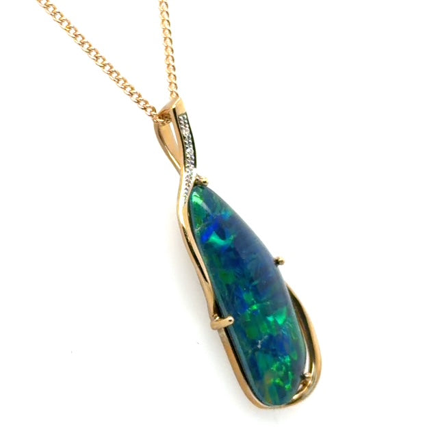9ct Yellow Gold Triplet Opal Pendant (GTP0654)
