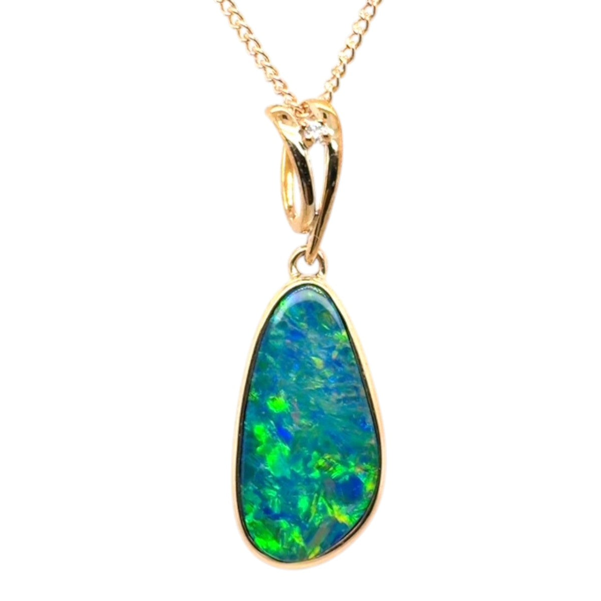 14ct Gold Doublet Opal Pendant (dp202)