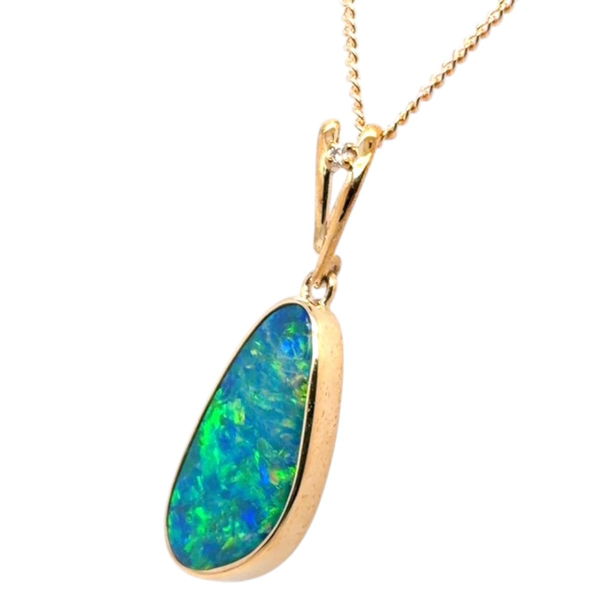 14ct Gold Doublet Opal Pendant (dp202)