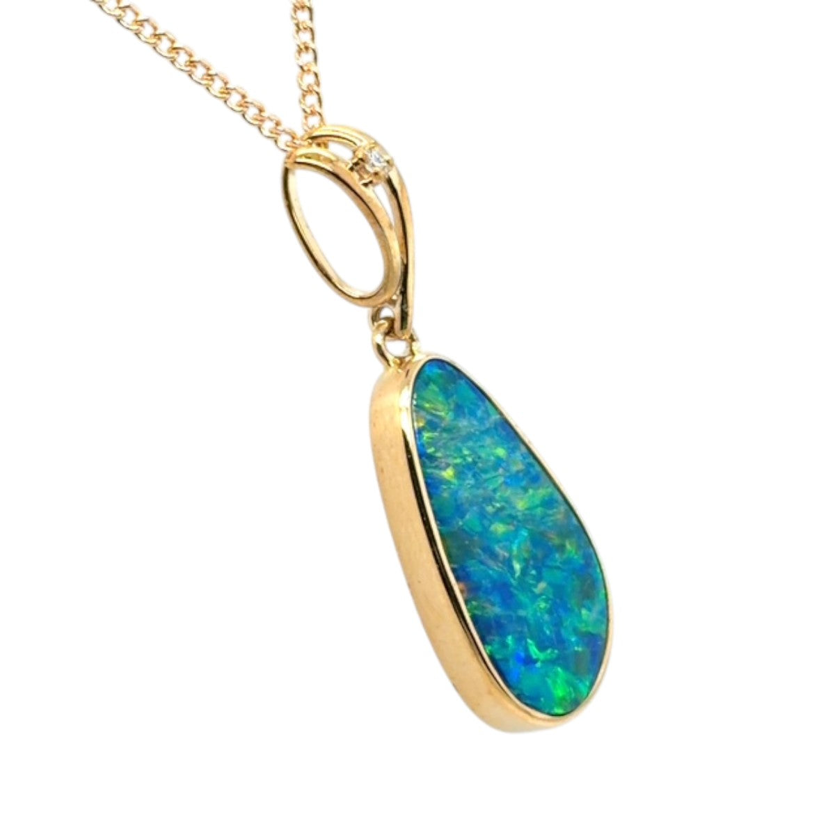 14ct Gold Doublet Opal Pendant (dp202)