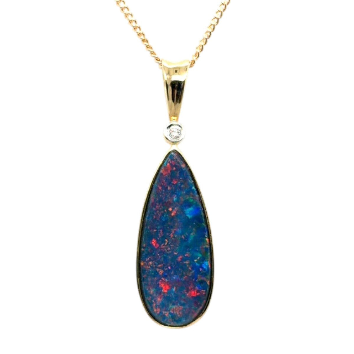 14ct Gold Doublet Opal Pendant (dp204)
