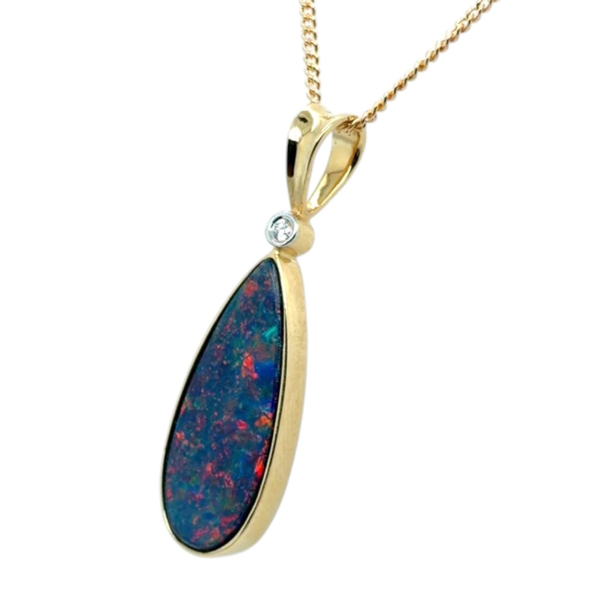 14ct Gold Doublet Opal Pendant (dp204)