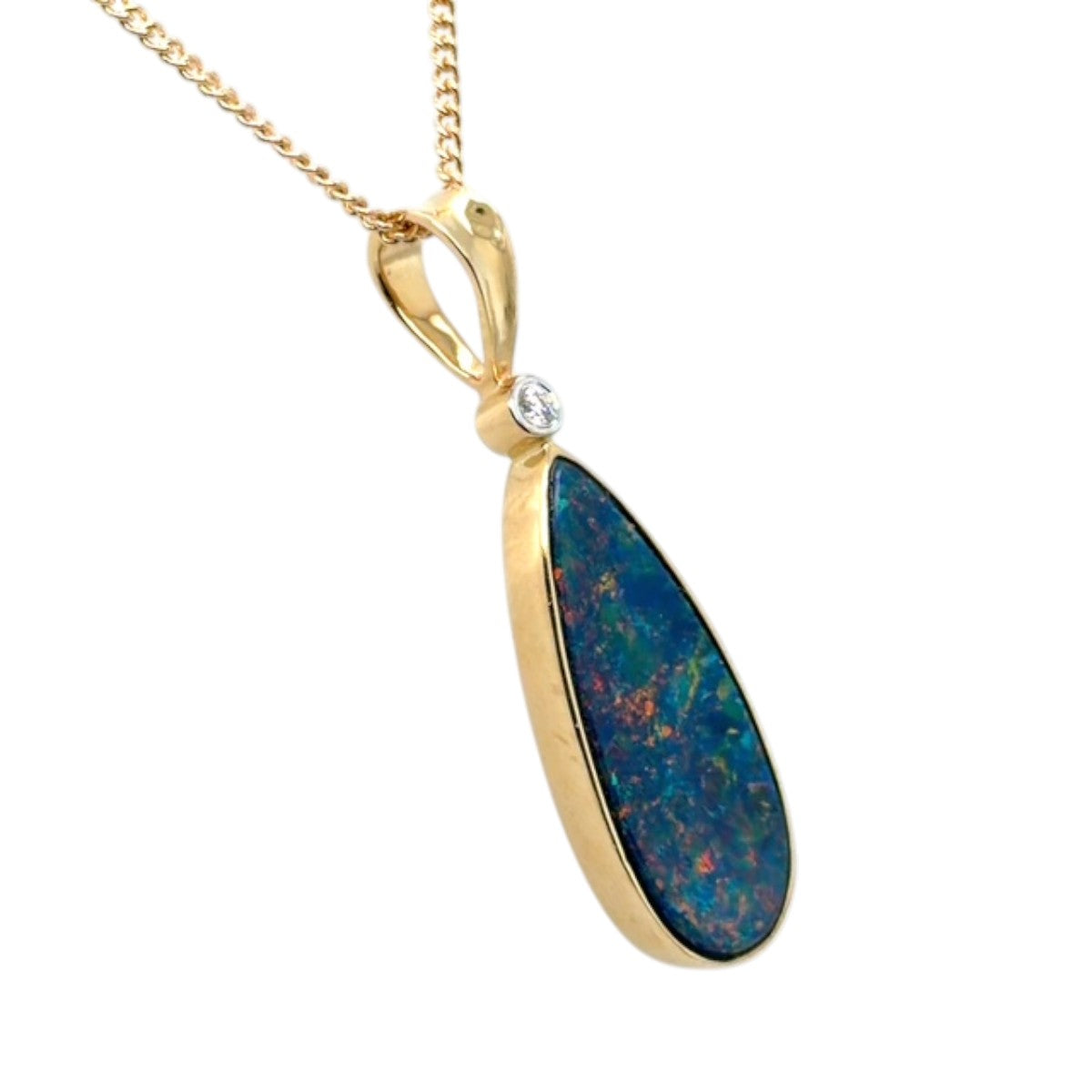 14ct Gold Doublet Opal Pendant (dp204)