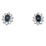 Sterling Silver Triplet Opal Earrings Surrounded by Crystals (sste1089)