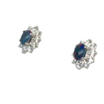 Sterling Silver Triplet Opal Earrings Surrounded by Crystals (sste1089)