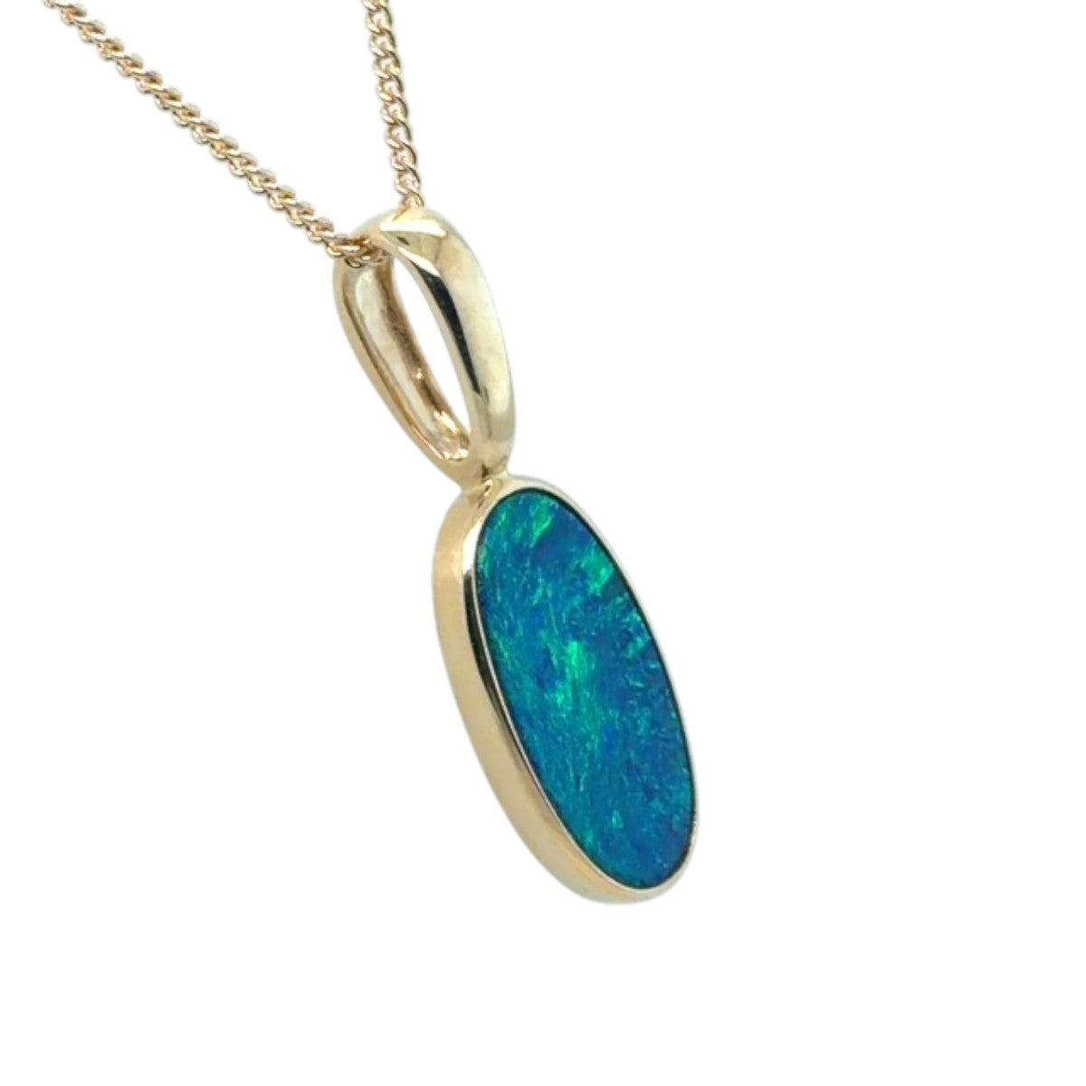 14ct Gold Doublet Opal Pendant (dp206)