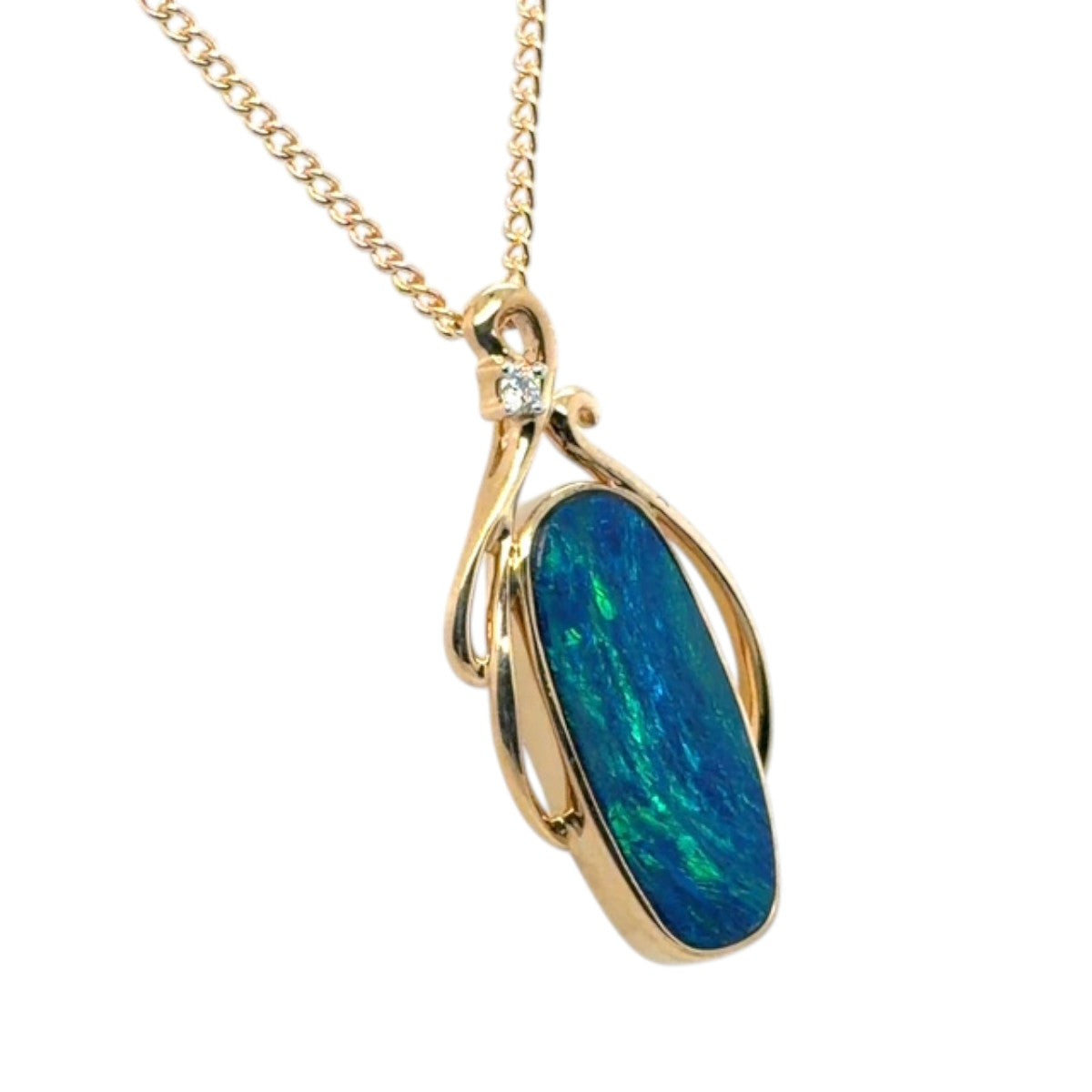 14ct Gold Doublet Opal Pendant (dp207)