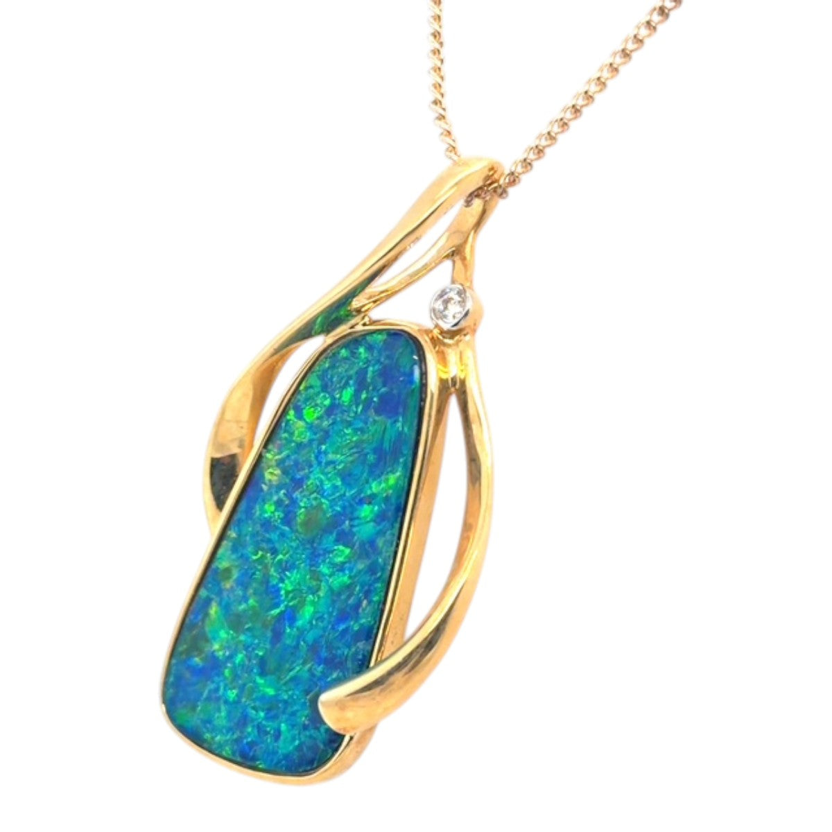 18ct Gold Doublet Opal Pendant (dp208)