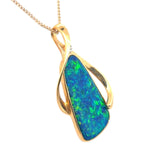 18ct Gold Doublet Opal Pendant (dp208)