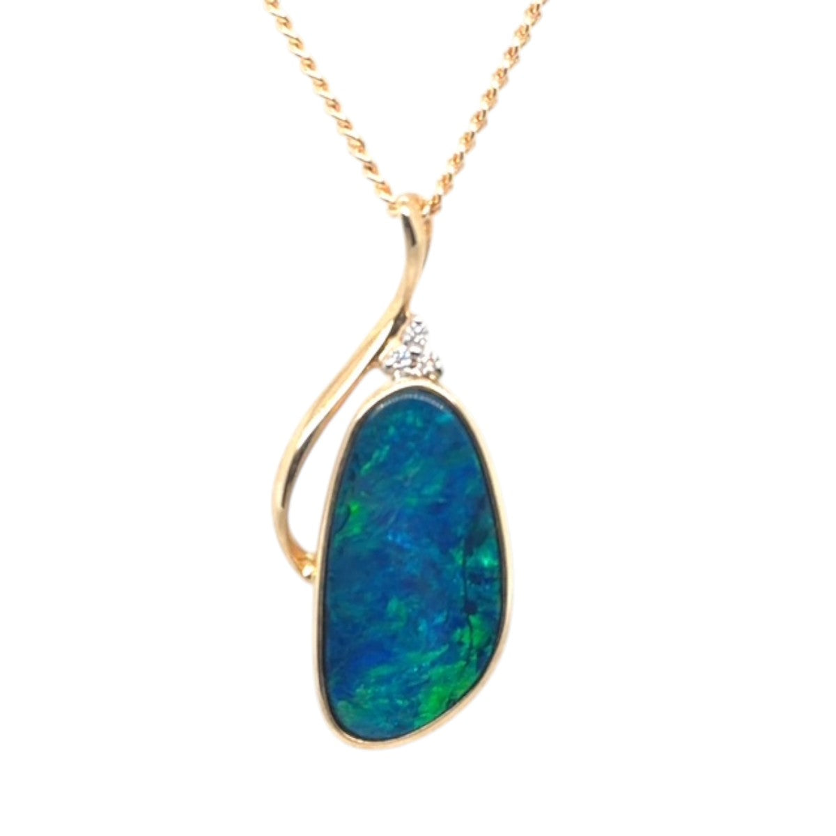 14ct Gold Doublet Opal pendant (dp212)